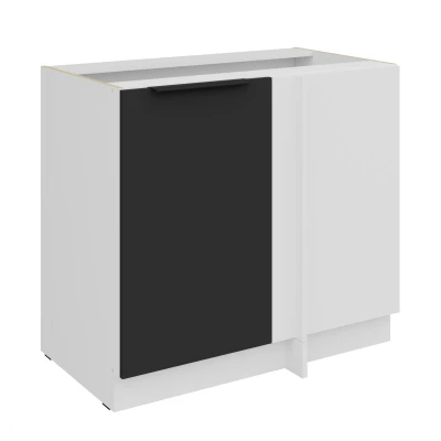 Verlängerter Eckschrank LUNARA – Breite 90 cm, schwarz/weiß