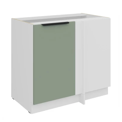 Verlängerter Eckschrank LUNARA – Breite 90 cm, grün/weiß