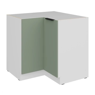 LUNARA Eckunterschrank – 90 x 90 cm, grün/weiß