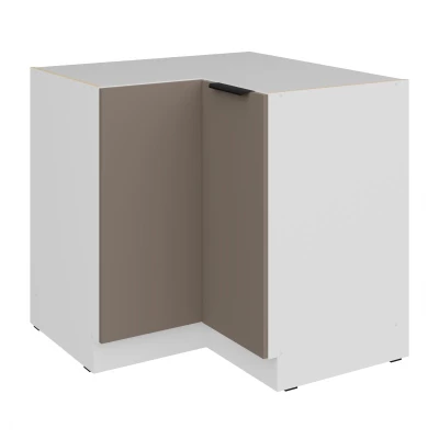 LUNARA Eckunterschrank – 90 x 90 cm, Dunkelbeige/Weiß