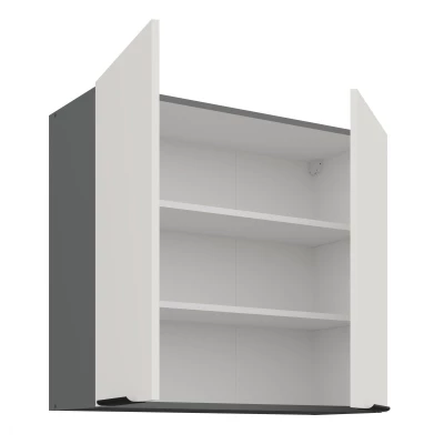 Oberschrank LUNARA – Breite 80 cm, weiß/anthrazit