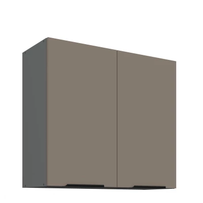 Oberschrank LUNARA – Breite 80 cm, Dunkelbeige/Anthrazit
