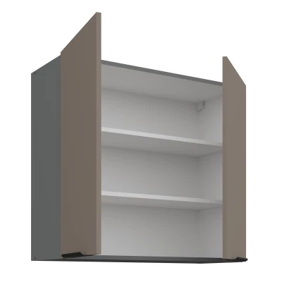 Oberschrank LUNARA – Breite 80 cm, Dunkelbeige/Anthrazit