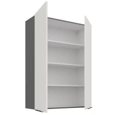 Hoher Küchenoberschrank LUNARA – Breite 80 cm, weiß/anthrazit
