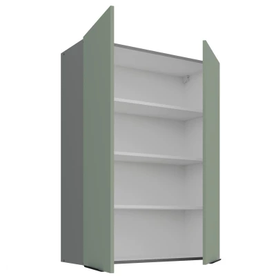 Hoher Küchenoberschrank LUNARA – Breite 80 cm, Grün/Anthrazit