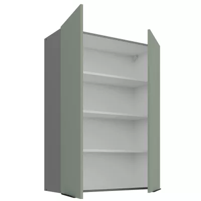Hoher Küchenoberschrank LUNARA – Breite 80 cm, Grün/Anthrazit