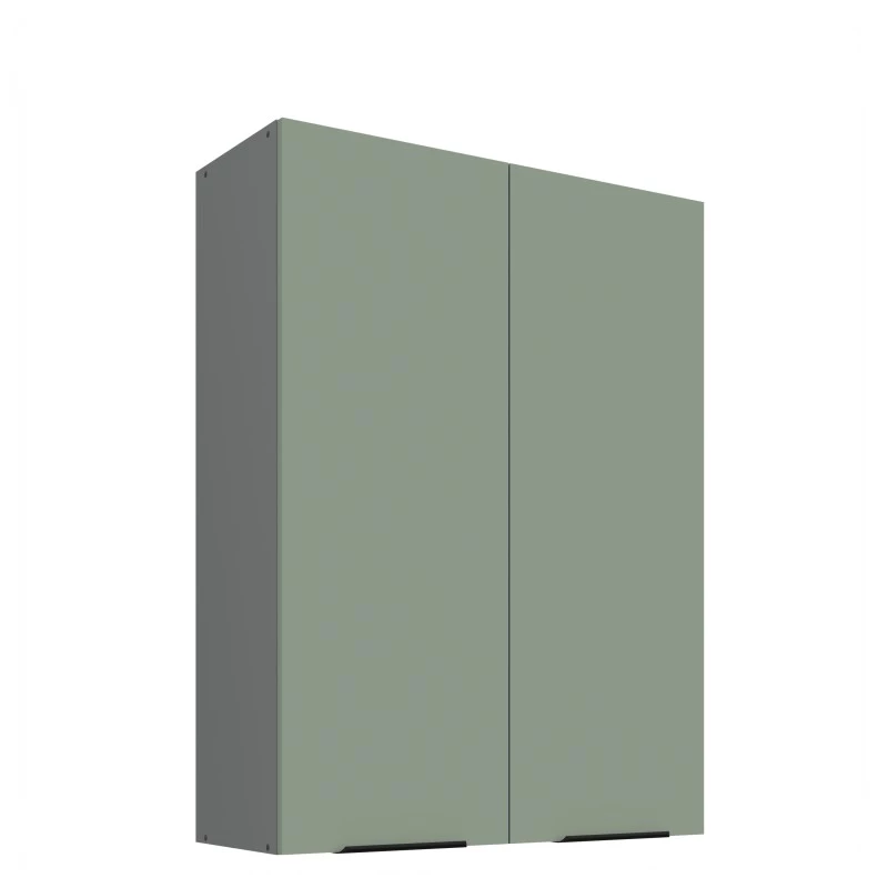Hoher Küchenoberschrank LUNARA – Breite 80 cm, Grün/Anthrazit