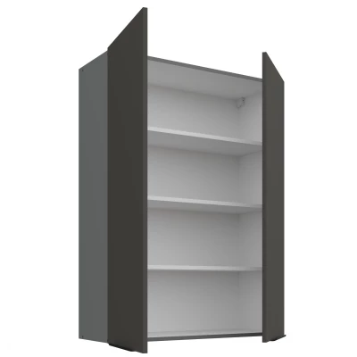 Hoher Küchenoberschrank LUNARA – Breite 80 cm, Graphit/Anthrazit