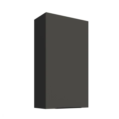 Hoher Küchenoberschrank LUNARA – Breite 60 cm, Graphit/Schwarz