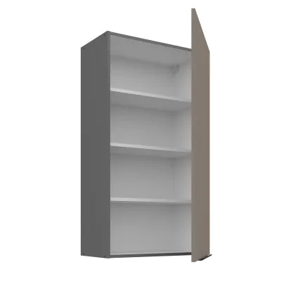 Hoher Küchenoberschrank LUNARA – Breite 60 cm, Dunkelbeige/Anthrazit
