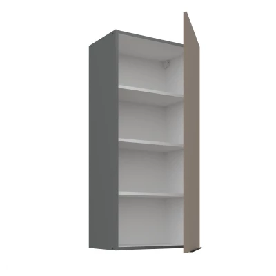 Hoher Küchenoberschrank LUNARA – Breite 50 cm, Dunkelbeige/Anthrazit