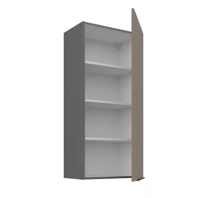 Hoher Küchenoberschrank LUNARA – Breite 50 cm, Dunkelbeige/Anthrazit