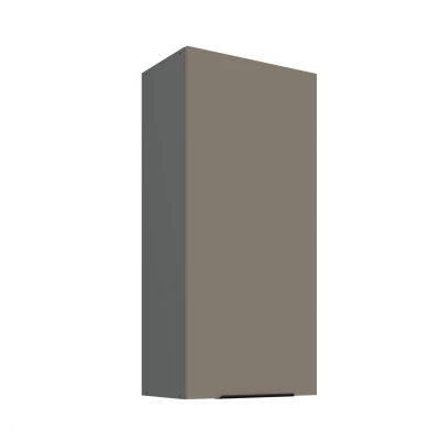 Hoher Küchenoberschrank LUNARA – Breite 50 cm, Dunkelbeige/Anthrazit
