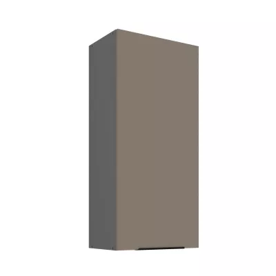 Hoher Küchenoberschrank LUNARA – Breite 50 cm, Dunkelbeige/Anthrazit