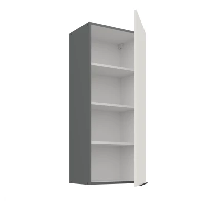 Hoher Küchenoberschrank LUNARA – Breite 45 cm, weiß/anthrazit