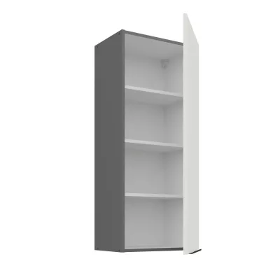 Hoher Küchenoberschrank LUNARA – Breite 45 cm, weiß/anthrazit