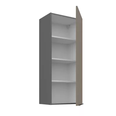 Hoher Küchenoberschrank LUNARA – Breite 45 cm, Dunkelbeige/Anthrazit
