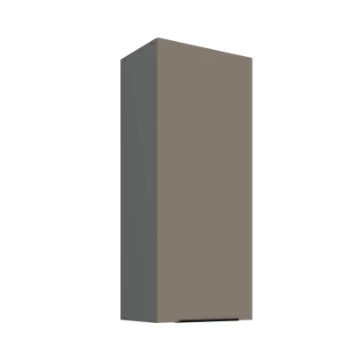 Hoher Küchenoberschrank LUNARA – Breite 45 cm, Dunkelbeige/Anthrazit