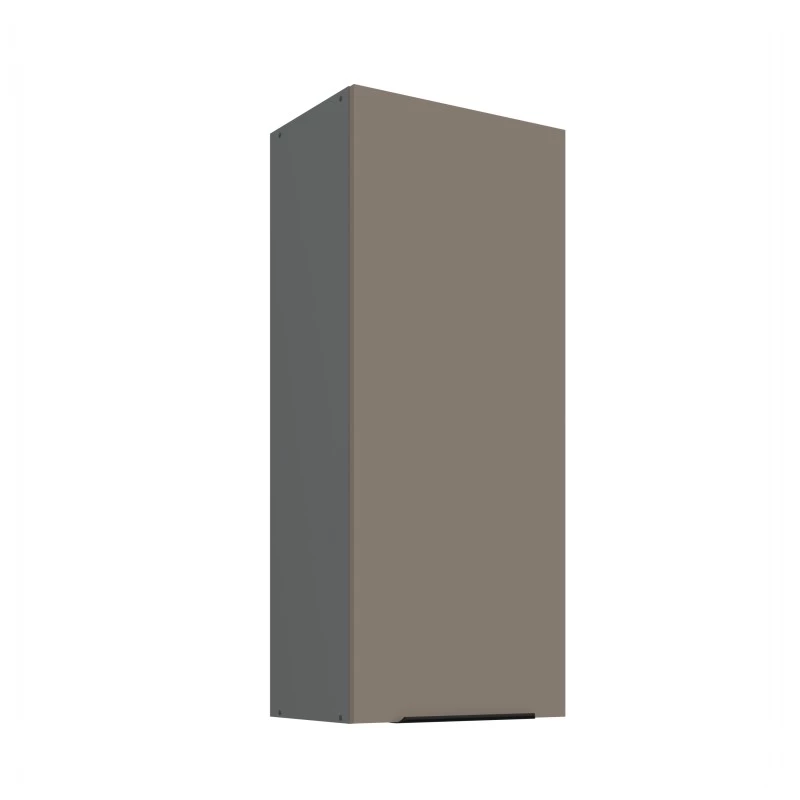 Hoher Küchenoberschrank LUNARA – Breite 45 cm, Dunkelbeige/Anthrazit
