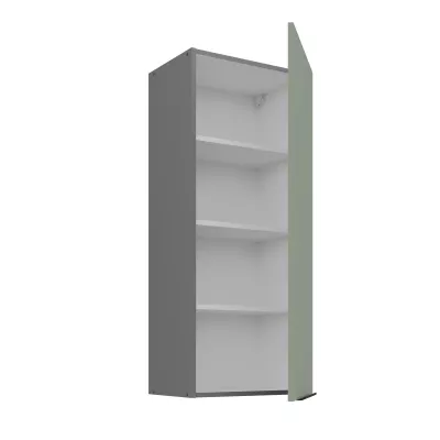 Hoher Küchenoberschrank LUNARA – Breite 45 cm, Grün/Anthrazit