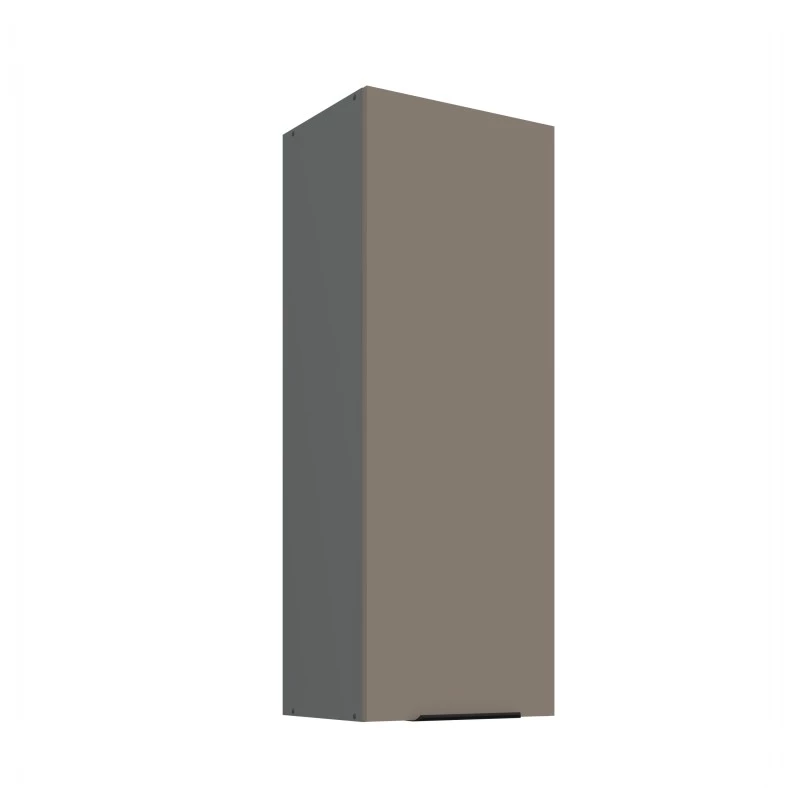 Hoher Küchenoberschrank LUNARA – Breite 40 cm, Dunkelbeige/Anthrazit