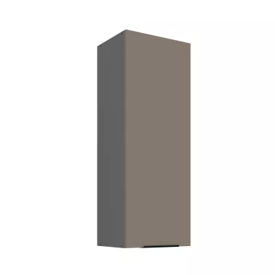 Hoher Küchenoberschrank LUNARA – Breite 40 cm, Dunkelbeige/Anthrazit