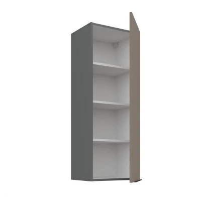 Hoher Küchenoberschrank LUNARA – Breite 40 cm, Dunkelbeige/Anthrazit