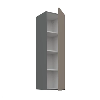 Hoher Küchenoberschrank LUNARA – Breite 30 cm, Dunkelbeige/Anthrazit