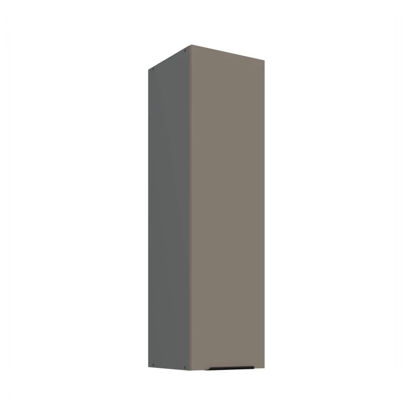 Hoher Küchenoberschrank LUNARA – Breite 30 cm, Dunkelbeige/Anthrazit