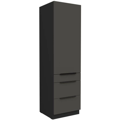 LUNARA Küchenschrank mit Schubladen – Breite 60 cm, Graphit/Schwarz