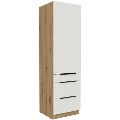 LUNARA Küchenschrank mit Schubladen – Breite 60 cm, Weiß/Eiche (handwerklich)