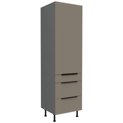 LUNARA Küchenschrank mit Schubladen – Breite 60 cm, Dunkelbeige/Anthrazit