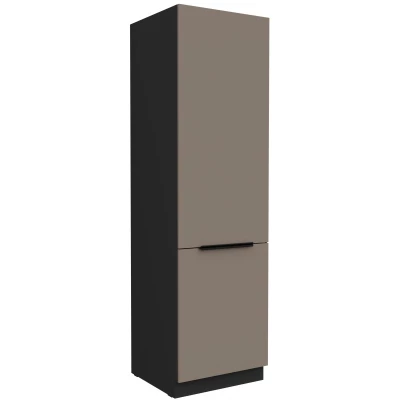 Schrank für Einbaukühlschrank LUNARA – Breite 60 cm, Dunkelbeige/Schwarz