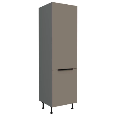 Schrank für Einbaukühlschrank LUNARA – Breite 60 cm, Dunkelbeige/Anthrazit