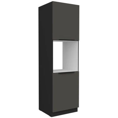 Küchenschrank für Einbaubackofen LUNARA – Breite 60 cm, Graphit/Schwarz