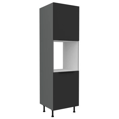 Küchenschrank für Einbaubackofen LUNARA – Breite 60 cm, Schwarz/Anthrazit