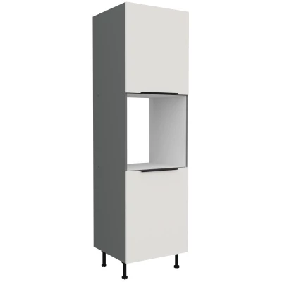 Küchenschrank für Einbaubackofen LUNARA – Breite 60 cm, weiß/anthrazit