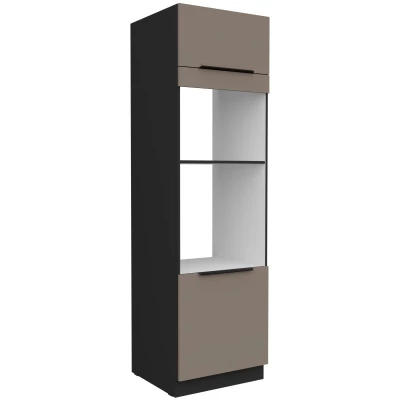 Einbauschrank LUNARA – Breite 60 cm, Dunkelbeige/Schwarz