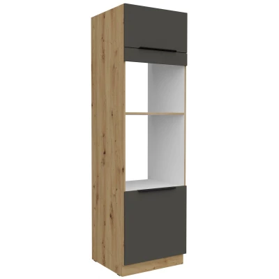 Einbauschrank LUNARA – Breite 60 cm, Graphit/Eiche Artisan