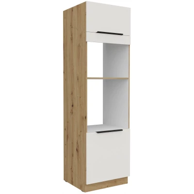 Einbauschrank LUNARA – Breite 60 cm, Weiß/Eiche handwerklich gefertigt