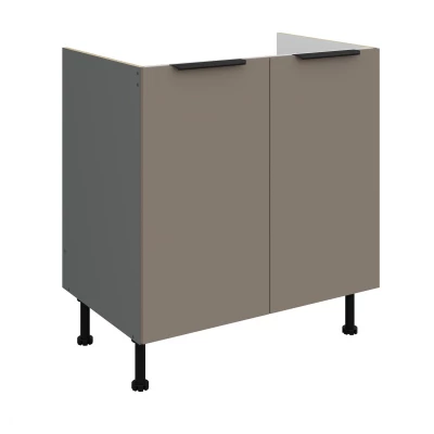 Spülenunterschrank LUNARA – Breite 80 cm, Dunkelbeige/Anthrazit