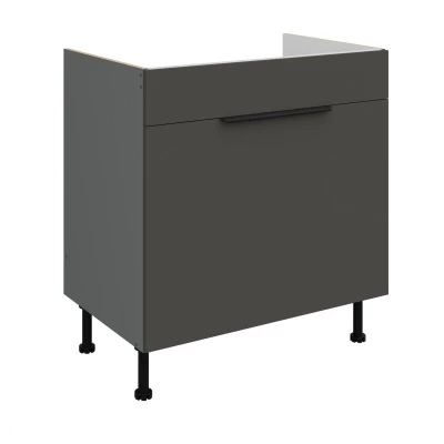 LUNARA Spülenunterschrank – Breite 80 cm, Graphit/Anthrazit