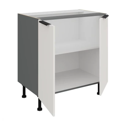 Unterschrank LUNARA mit zwei Türen – Breite 80 cm, weiß/anthrazit