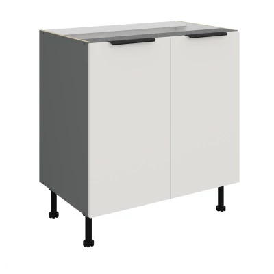 Unterschrank LUNARA mit zwei Türen – Breite 80 cm, weiß/anthrazit