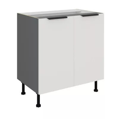 Unterschrank LUNARA mit zwei Türen – Breite 80 cm, weiß/anthrazit