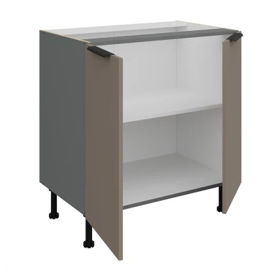 Unterschrank LUNARA mit zwei Türen – Breite 80 cm, Dunkelbeige/Anthrazit
