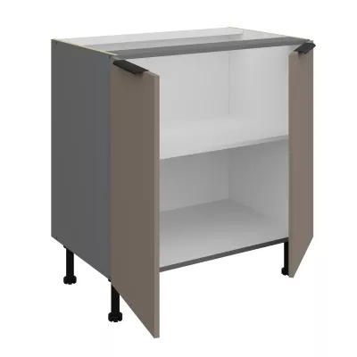 Unterschrank LUNARA mit zwei Türen – Breite 80 cm, Dunkelbeige/Anthrazit