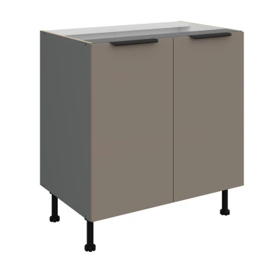 Unterschrank LUNARA mit zwei Türen – Breite 80 cm, Dunkelbeige/Anthrazit