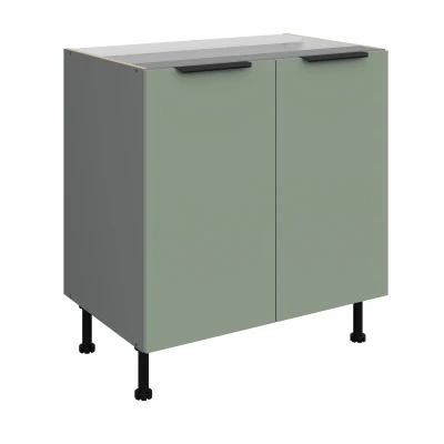 Unterschrank LUNARA mit zwei Türen – Breite 80 cm, Grün/Anthrazit