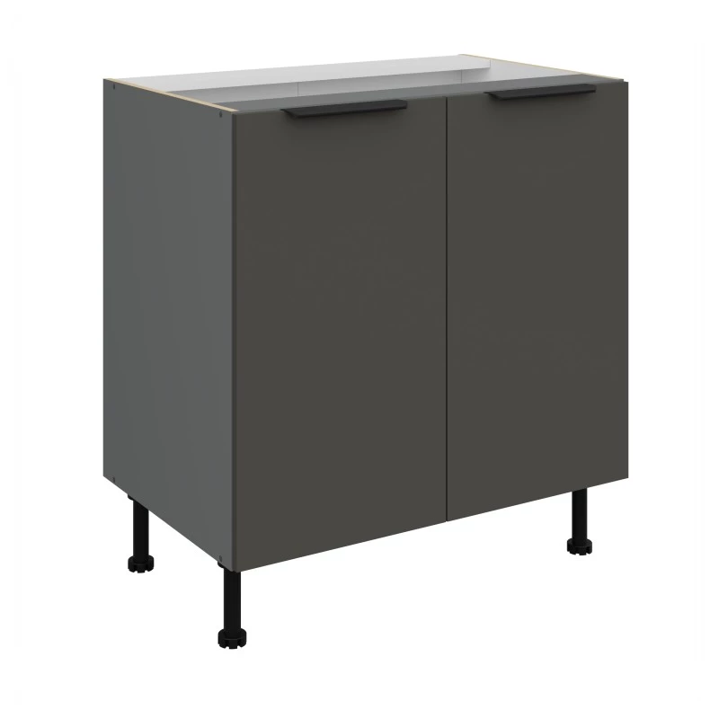 Unterschrank LUNARA mit zwei Türen – Breite 80 cm, Graphit/Anthrazit